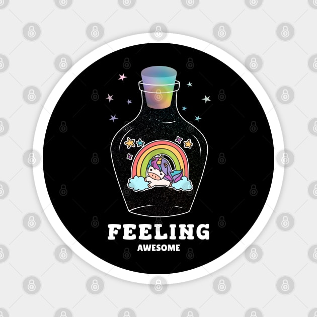 Feeling Awesome Unicorn Magnet by Pixel Threads 